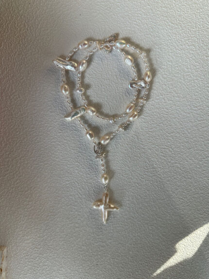 Long Cross Necklace in Sterling Silver